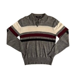 Par Four Vintage 80’s Gray Striped Sweater
